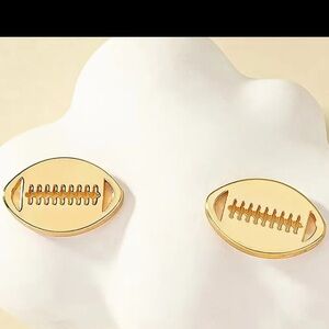 Football Design Stud Earrings - Alloy
